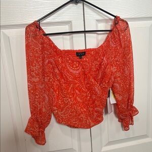 Red Paisley Women's Top